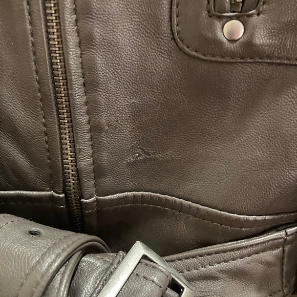 Taupe Coloured Lambskin Fitted Motorcycle Jacket - Picture 5 of 5